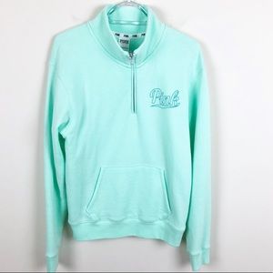 PINK rare mint green half zip